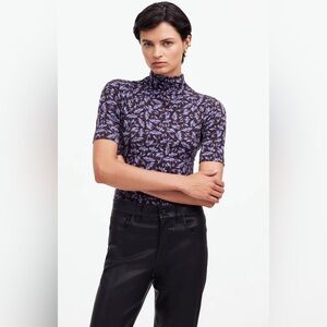 Madewell Drapey Mockneck Top in Floral